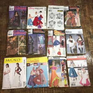 **Lot of 12** Sewing Patterns Misses Halloween Costume Cosplay Theater ALL CUT
